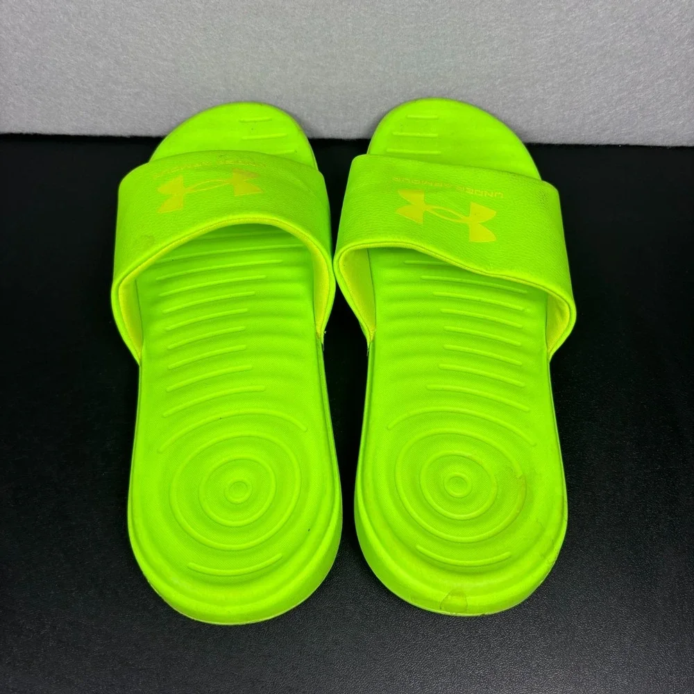 Under Armour Ansa Fixed Men's Slide Sandals Size 9 Neon Hyper Green 3023761-300